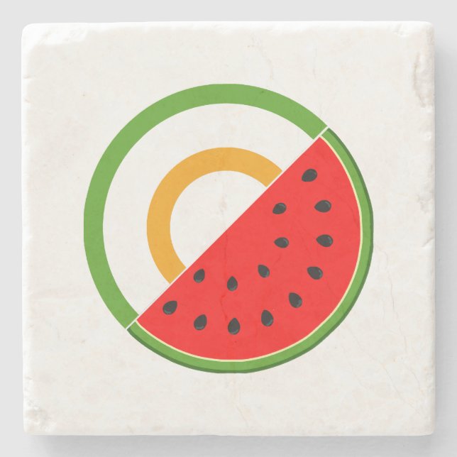 IRELAND STANDS WITH PALESTINE - Watermelon Stone Coaster (Front)
