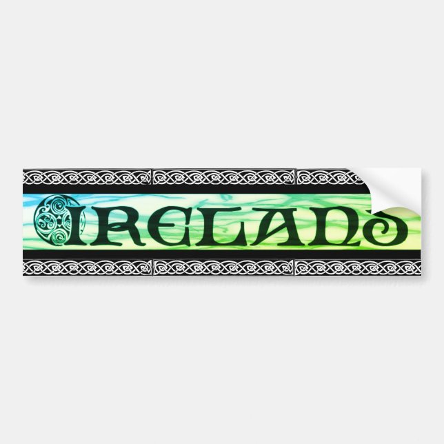 Ireland Sticker, sticker, Celtic node, Bumper Sticker (Front)