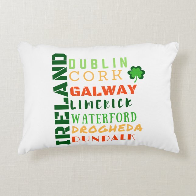 IRELAND SUBWAY ART ACCENT PILLOW (Front)