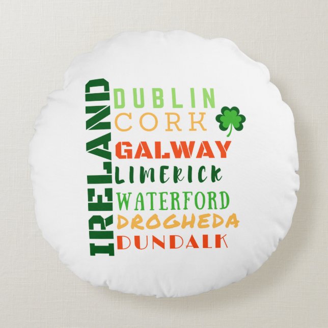 IRELAND SUBWAY ART ROUND PILLOW (Front)