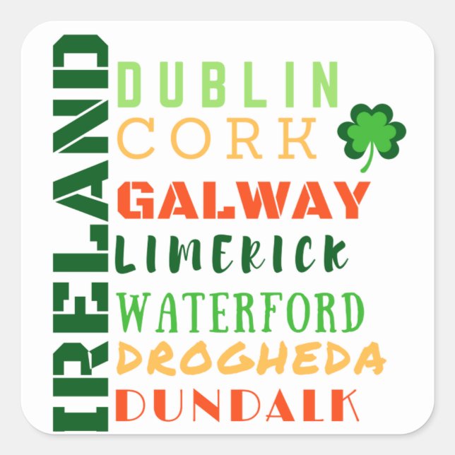 IRELAND SUBWAY ART SQUARE STICKER (Front)