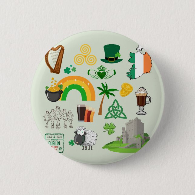 Ireland Symbols Button (Front)