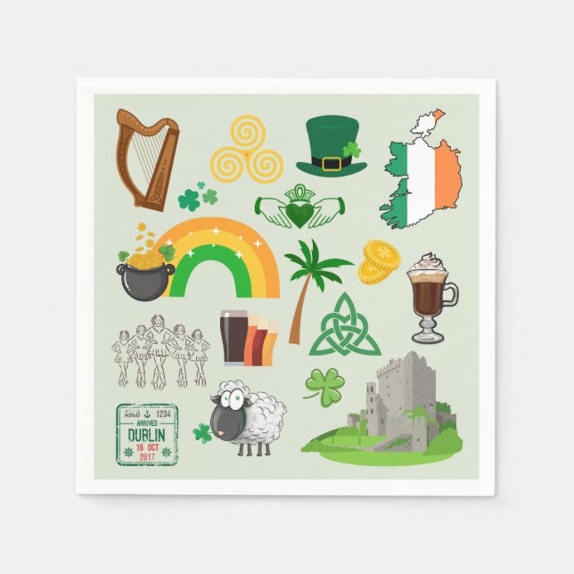 Ireland Symbols Napkins (Front)