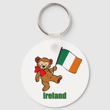 Ireland Teddy Bear Keychain by nitsupak at Zazzle