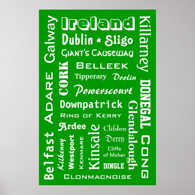 Ireland Towns & Places Poster (Front)