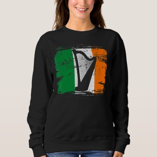 Ireland Trad Music Harp Irish Flag  Harpist Irelan Sweatshirt