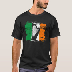 Ireland Trad Music Harp Irish Flag Harpist Irelan T-Shirt