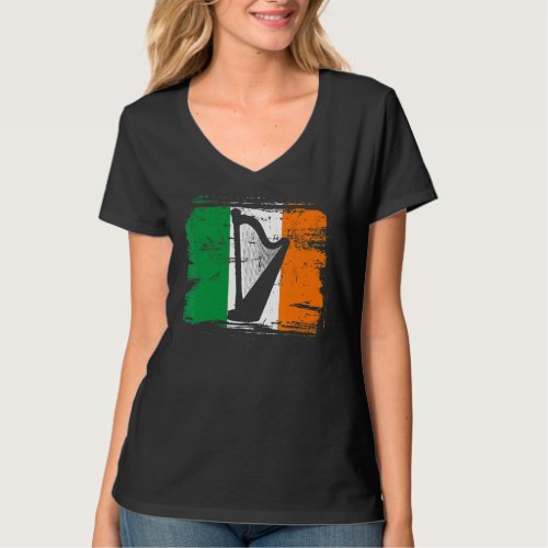 Ireland Trad Music Harp Irish Flag  Harpist Irelan T_Shirt