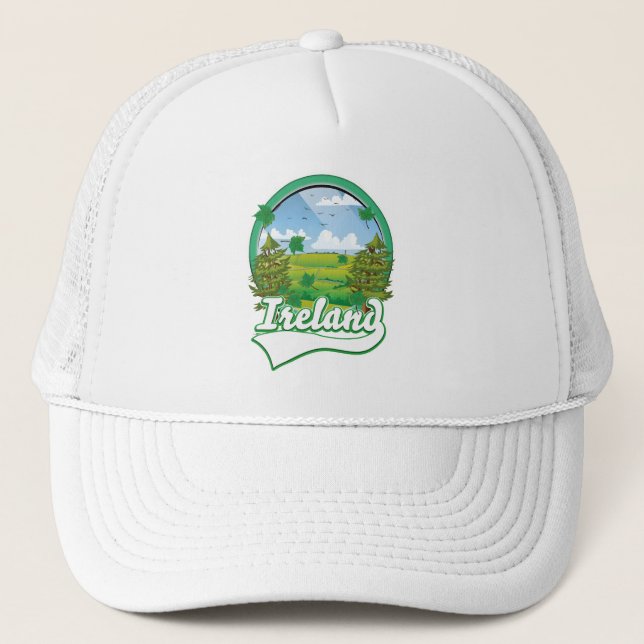 Ireland Travel logo Trucker Hat (Front)