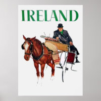 Ireland Travel vintage poster