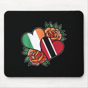 Ireland Trinidad And Tobago Flag Heart Half Irish Mouse Pad