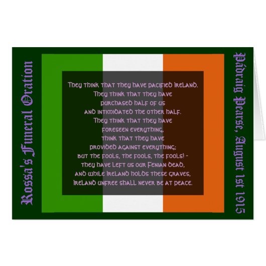 Ireland Unfree Shall Never Be at Peace Cards (Front Horizontal)