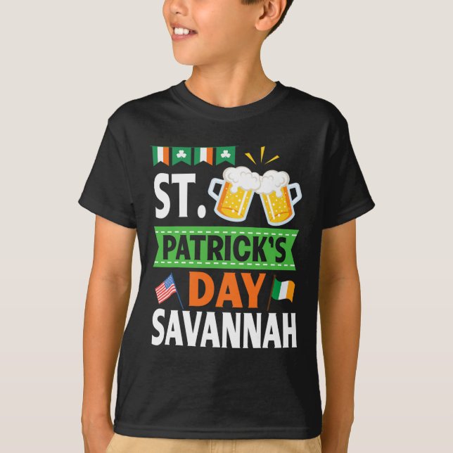 Ireland Us Flags Drinking Beer St Patricks Day In  T-Shirt (Front)