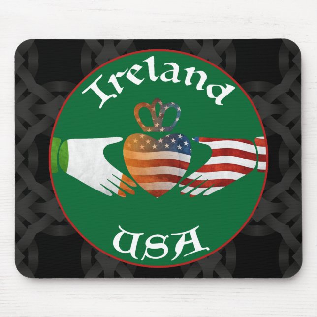 Ireland USA Claddagh Mousemat Mouse Pad (Front)