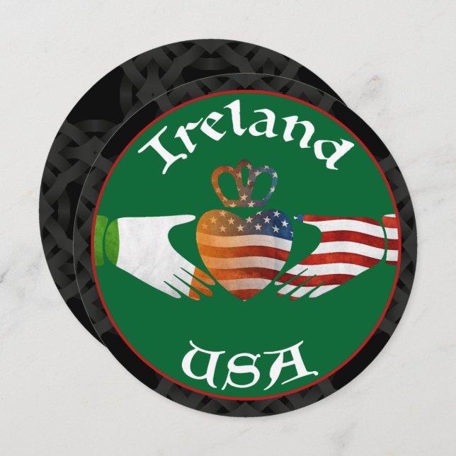 Ireland USA Claddagh Party Invitations (Front/Back)