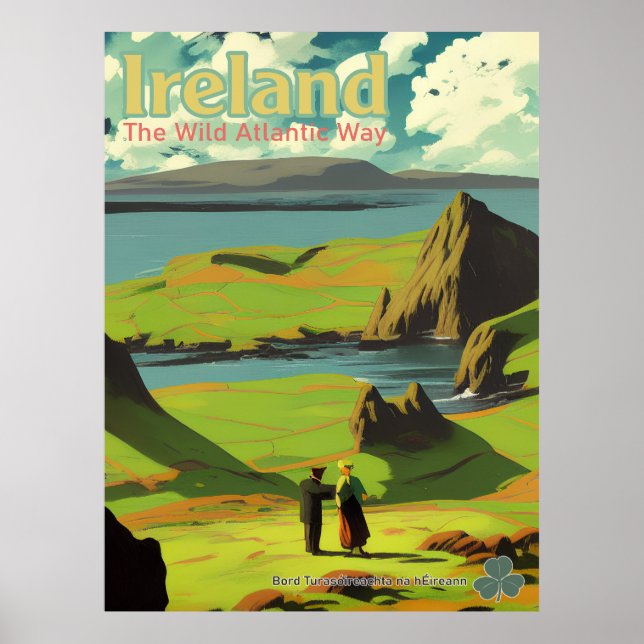 Ireland Vintage Irish Travel Advert Poster (Front)