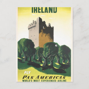 Ireland vintage poster of Castle by Kauffe 1953 Postcard