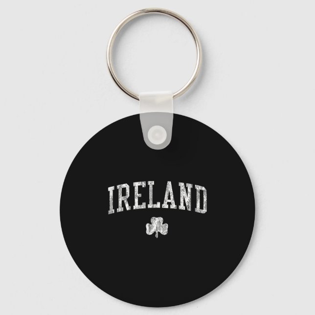 Ireland Vintage Srts Design Irish Shamrock  Keychain (Front)