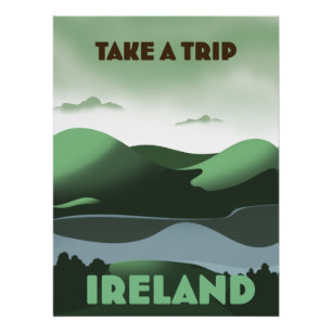 Ireland vintage style travel poster