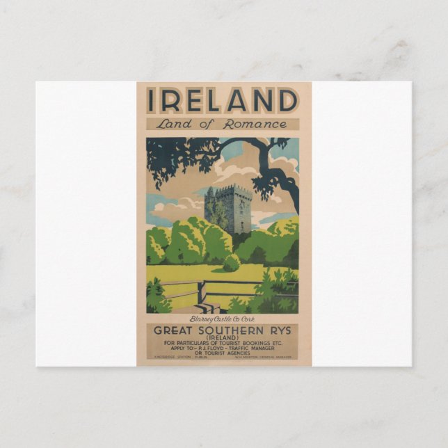 Ireland Vintage Travel Postcard (Front)