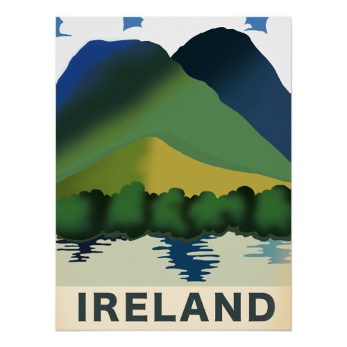 Ireland vintage travel poster
