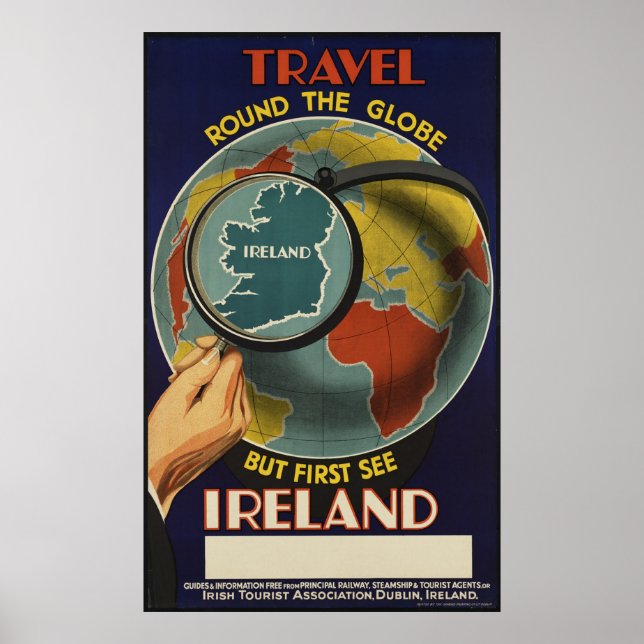Ireland Vintage Travel Poster Ad Retro Prints (Front)