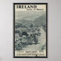 Ireland land of beauty - vintage travel poster