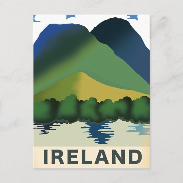 Ireland vintage travel poster postcard (Front)
