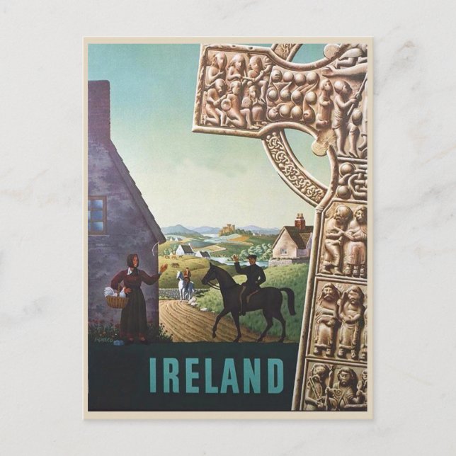 Ireland vintage travel scene postcard (Front)
