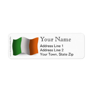 Ireland Waving Flag Label
