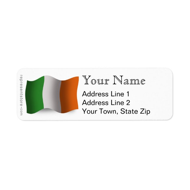 Ireland Waving Flag Label (Front)