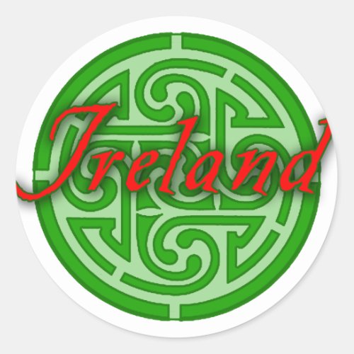 Ireland with Celtic Circle Classic Round Sticker