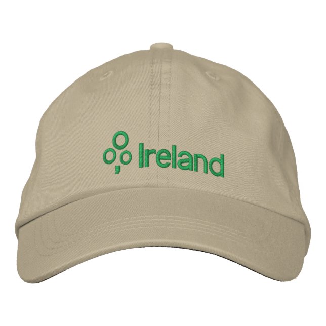 Ireland with Shamrock Embroidered Baseball Hat (Front)
