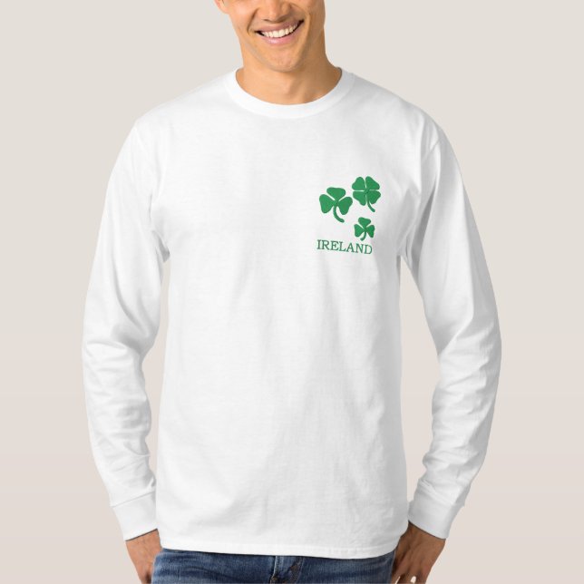 Ireland with Shamrocks Embroidered Shirt (Front)