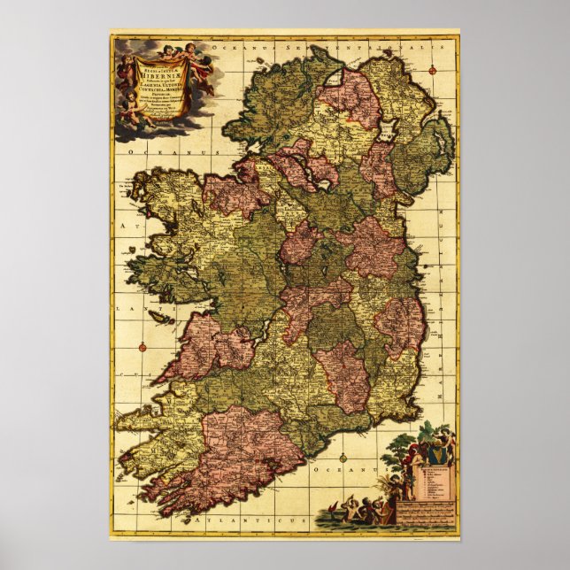 IrelandPanoramic MapIreland Poster (Front)