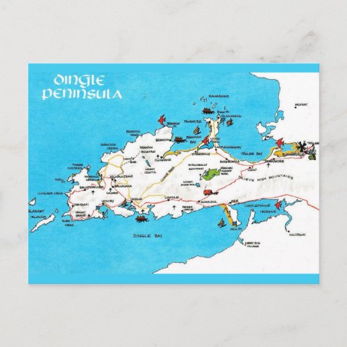 Ireland's Dingle Peninsula Vintage Map