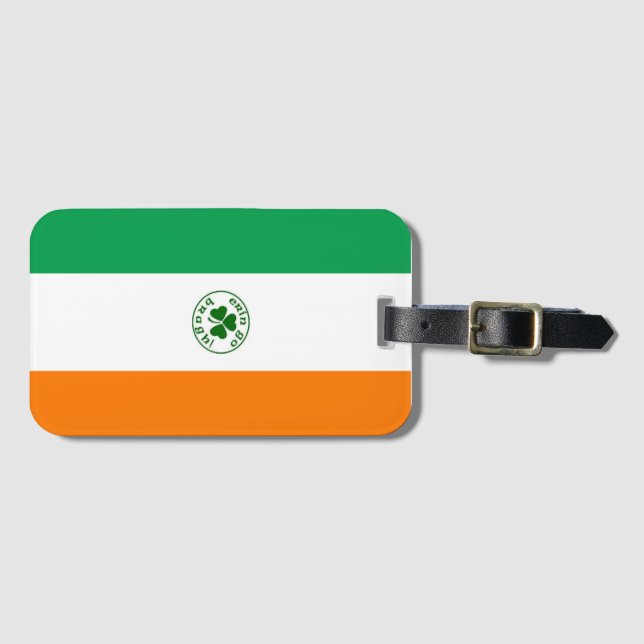 Ireland's Flag Background Luggage Tag (Front Horizontal)