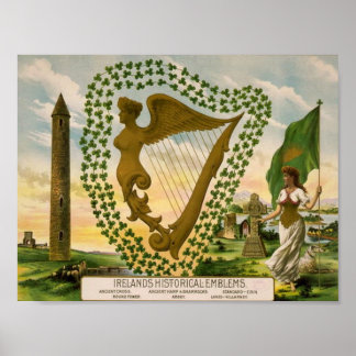 Ireland's Historical Emblems Poster
