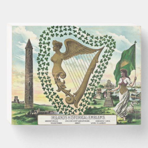 Irelands Historical Emblems Wooden Box Sign