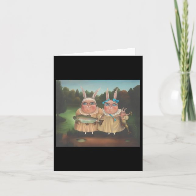 Irena Aizen Rabbits Cute Bunny Rabbit Lover Easter Card (Front)