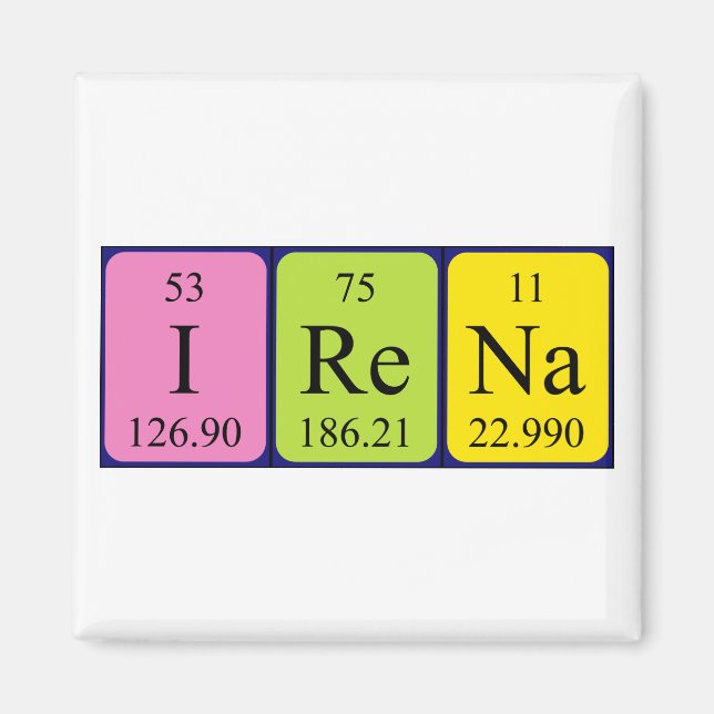 Irena periodic table name magnet (Front)