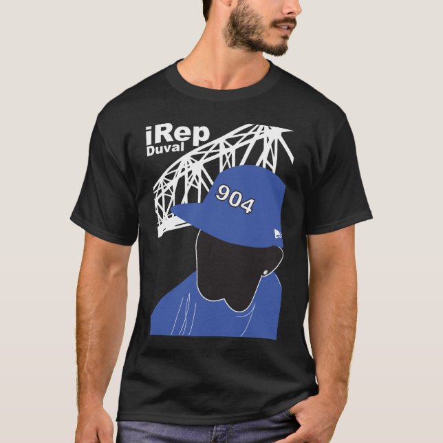 iRep Duval Blue on Black T-Shirt (Front)