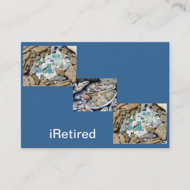iRetired Business Cards Blue Beach Retirement (Front)