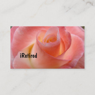 iRetired Business Cards Pink Rose Floral Retired