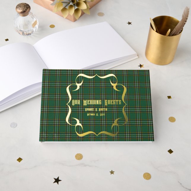 Iriah National Original Tartan Foil Guest Book (Front Open)