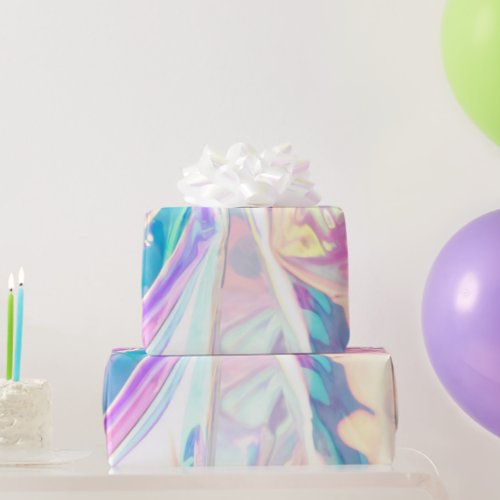 Iridescence Holographic  Pattern Wrapping Paper