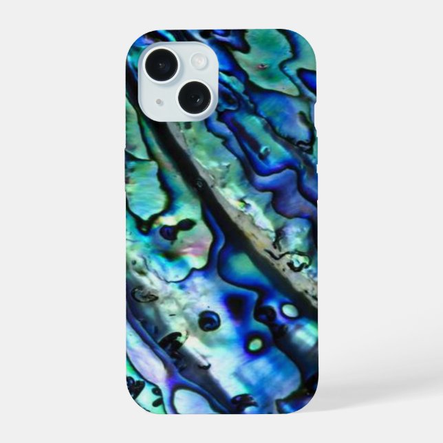 Iridescent Abalone Shell Abstract Blue Green Iphone Case (Back)