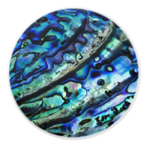 Iridescent Abalone Shell  Custom Ceramic Pull