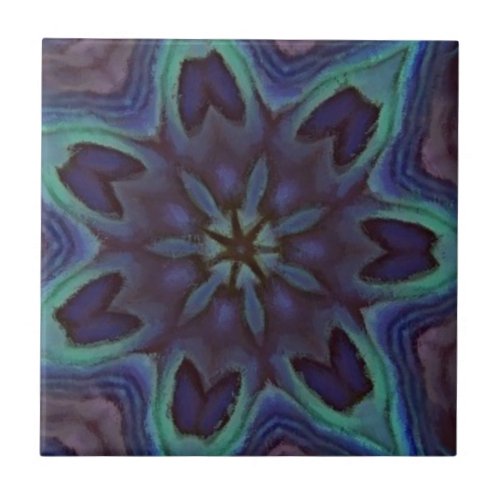 Iridescent Abalone Shell Kaleidoscope Tile