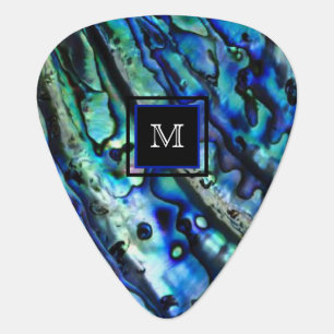 Iridescent Abalone Shell   Monogram Guitar Pick
